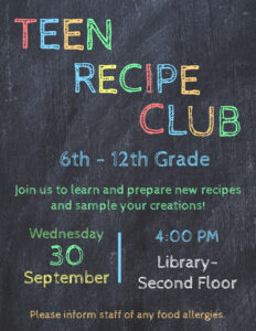 TEEN RECIPE CLUB @ ANNEX BUILDING
